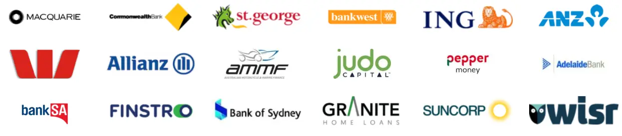 Logos of various australian financial institutions showcasing diverse branding strategies.