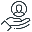 Icon: caring for mortgage broker services customers